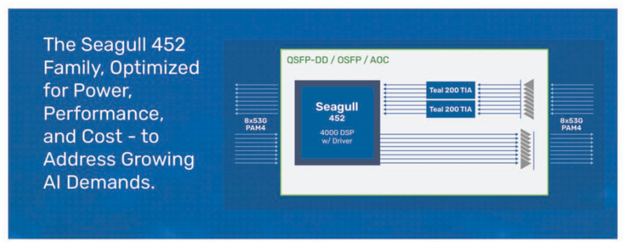 Credo發(fā)布Seagull 452系列八通道/四通道/雙通道DSP芯片