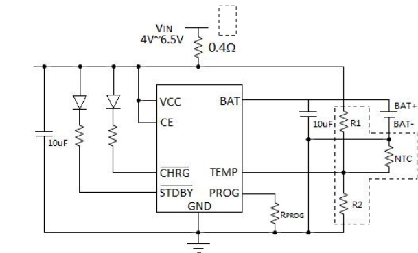 TP4056典型應(yīng)用電路圖