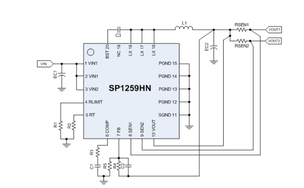 SP1259HN典型應用電路圖