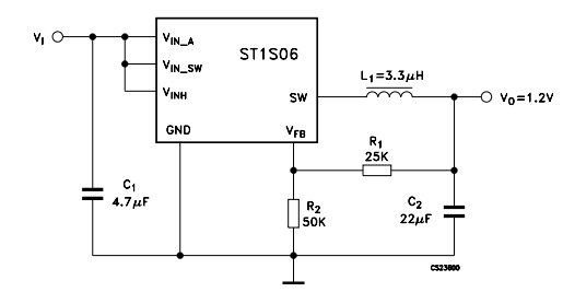 ST1S06PUR應(yīng)用電路圖