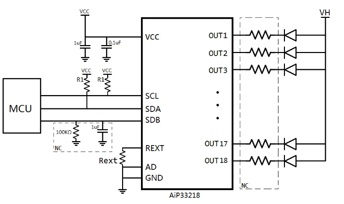 AiP33218典型應(yīng)用電路圖