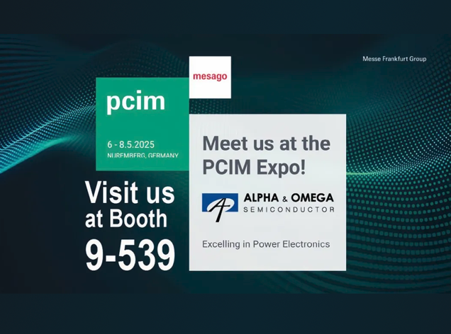 AOS將在PCIM Europe 2025展示創(chuàng)新電源管理解決方案