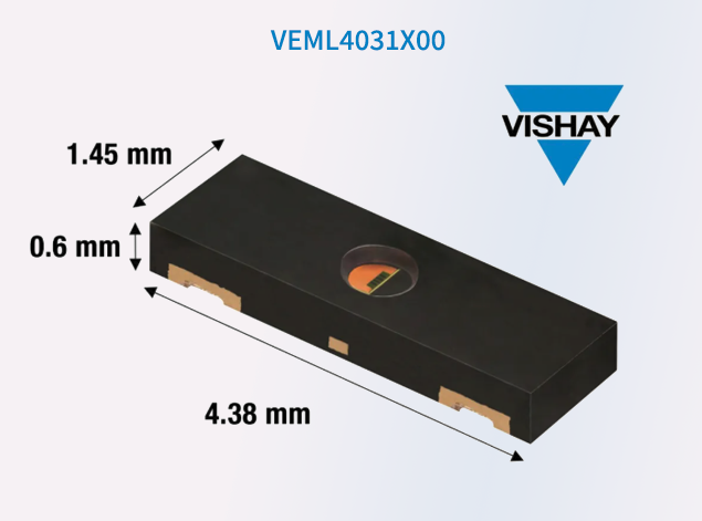 Vishay發(fā)布首款A(yù)EC-Q100認(rèn)證矩形環(huán)境光傳感器VEML4031X00