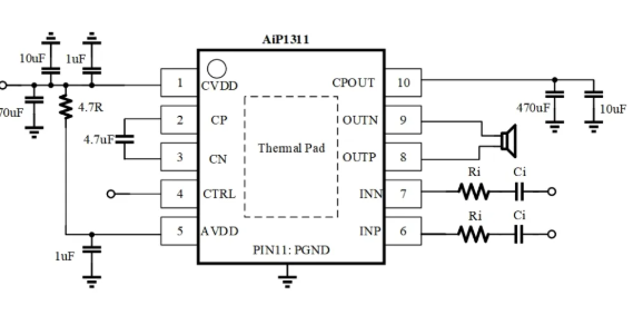 AiP1311典型應(yīng)用電路圖