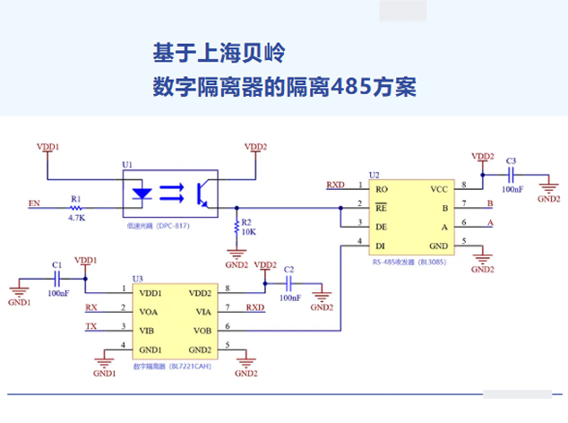 基于上海貝嶺器件的高效RS-485隔離方案