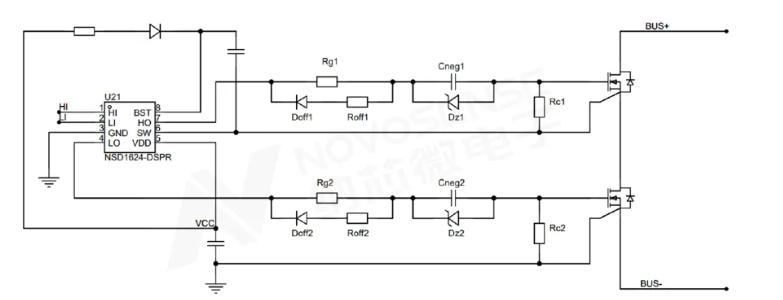 圖1一個典型的自舉供電加負壓生成電路的拓撲 圖1一個典型的自舉供電加負壓生成電路的拓撲